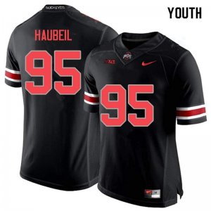 Youth Ohio State Buckeyes #95 Blake Haubeil Blackout Nike NCAA College Football Jersey Spring JMW4544CO